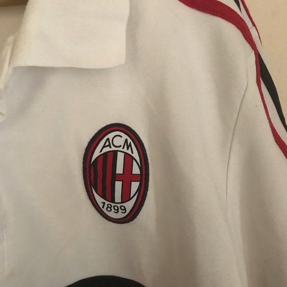 Borderline Retro AC Milan Adidas Polo 8/10 - Picture 3 of 4